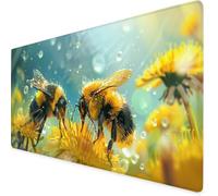 Yellow Gaming Mouse Pad Bee Large Mouse Mat Comfortable Mousepad with Smooth Cloth Surface, Textured Wear Resistant, Improved Precision and Speed, Mousemat 700x300x3mm, Desk Accessories for Men K7-74