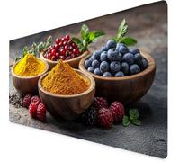 Yellow Gaming Mouse Pad Blueberry Large Mouse Mat Comfortable Mousepad with Smooth Cloth Surface, Textured Wear Resistant, Improved Precision and Speed, Mousemat 1000x500x3mm, Desk Accessories K7-26