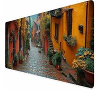 Yellow Gaming Mouse Pad Country Road Large Mouse Mat 900 x 300 x 3MM Washable Mousepad, Office Accessories, Mousepad with Non-Slip Base and Stitched Edge, Keyboard Mat for Office Gaming Room -XZ27G