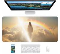 Yellow Gaming Mouse Pad, God Large Mouse Mat 1200x600x3mm, Desk Pad with Stitched Edges, Keyboard Mat with Waterproof Non-Slip Rubber Base, Desk Accessories and PC Accessories, Gifts for Women D-5157