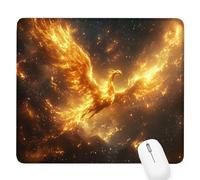 Yellow Gaming Mouse Pad,Phoenix Mouse Pad 290x240x3mm Mousepad Small Size Stitched Edge,Waterproof Non-Slip Rubber Base Mousemat Improves Accuracy and Speed,Desk Mat Laptop for Office and Home D-165