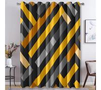 Yellow Geometry Curtains for Bedroom, Modern Maze Blackout Curtains for Living Room, 54 Drop Eyelet Window Treatments Home Decor 52 X 54 Inch (W X L), 2 Panels X&-57