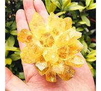 Yellow Ghost Quartz Crystal Cluster Crystals Rough Gemstone Home Office Decor feng Ornaments (Size : 300-400g)