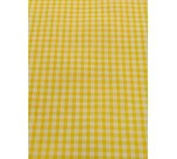 Yellow Gingham Polycotton Fabric by The Meter 1/4 Inch Check 114cm 45 Inch Wide