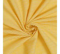 Yellow Gingham Polycotton Fabric by The Meter 1/8 Inch Check 114cm 45 Inch Wide