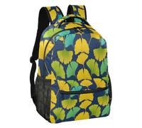 Yellow Ginkgo Leaves Soft Lining School Backpack S, Yellow Ginkgo Leaves, S, Backpack | Polyester Twill Fabric 4 Inner Small Divided Pockets Sightseeing Trip High School Students