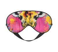 Yellow Giraffe Print Sleep Mask with Adjustable Strap, Comfortable Eye Cover for Travel, Yoga, Napping, Sleeping & Relaxation