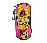 Yellow Giraffe Printed Glasses Case Ultra-Light Soft Shell Protective Eyewear Organizer For Men And Women
