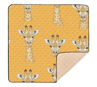 Yellow Giraffe Pure Animals Large Non-Slip Baby Activity Play Mat for Floor Water Resistant Tummy Time & Crawling Mat for Babies Infants Toddlers, 50'' x 50''