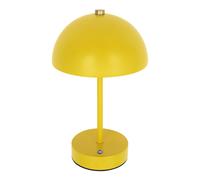 (Yellow) Global Gizmos Mushroom Table Lamp / Rechargeable Bedside Lamp / Touch Operated Dimming / 3 Different Light Shades / 25cm Height