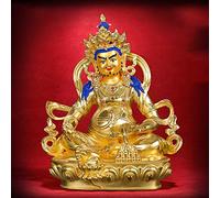 Yellow God Of Wealth Buddha Statue Decoration,Pure Copper Tibetan Tantric Worship,Home Furnishing Art Collection Decoration,22cm*17cm*11cm