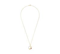 Yellow Gold Coloured Pearl & Cubic Zirconia Pendant Necklace