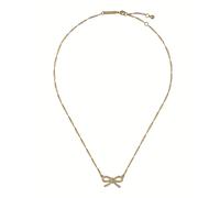 Yellow Gold Coloured Ribah Cubic Zirconia Bow Pendant Necklace