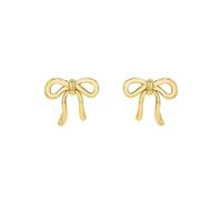 Yellow Gold Coloured Sterling Silver Bow Stud Earrings