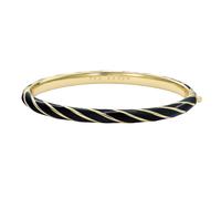 Yellow Gold Coloured Trinity Twist Black Enamel Bangle