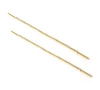 Yellow Gold Dipped Sterling Silver 12mm Bar Threader Pull Through Earrings