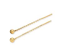 Yellow Gold Dipped Sterling Silver 4mm Ball Stud Pull Through Earrings