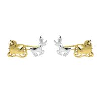 Yellow Gold Plated Sterling Silver Santa's Sleigh Stud Earrings - Option1 Value Yellow Gold CST-046