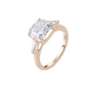 Yellow Gold Ring Real 14K, The Wedding Band with White Square Shape Moissanite Size P 1/2