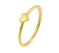 Yellow Gold Ring Real 9K, Knuckle Rings for Women Gold Heart Shaped Size H 1/2 Gifts for Friends Women Unique