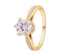Yellow Gold Ring Real, Bohemian Ring Round 14K with Moissanite Size J 1/2 Jewelry Sets for Women