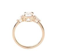 Yellow Gold Ring Real, The Wedding Band 18.1K Bee Shape with 4Claws Oval Shape Moissanite 2Ct Size O 1/2
