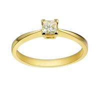 Yellow Gold Ring Vintage 18K, The Promise Ring with Princess Cut Diamond 0.25Ct Size Q 1/2