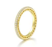 Yellow Gold Rings for Women 14K, Anillo de Compromiso para Mujer de Oro Vintage Hollow Heart with Round Shape Moissanite Size O 1/2