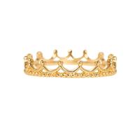 Yellow Gold Wedding Bands for Women, Eternity Ring Crown Jewelry 18K Yellow Gold for Engagement Size U 1/2