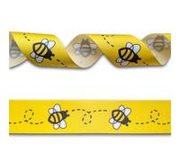 Yellow Golden Bumble Bee Grosgrain Ribbon 38mm Wide 5 Yards (4.57 metres), Ideal for Craft Projects, Scrapbooking, DIY Hair Bows, Present Wrapping etc.