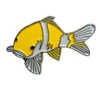 Yellow Golden Koi Carp Freshwater Fish Angling Fisherman Pin Angler Metal Enamel Badge 28mm