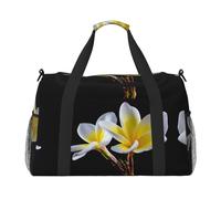 Yellow Gradient Flower Full Print Travel Duffle Bag with Adjustable Shoulder Strap,Large Capacity Twill Polyester Crossbody Bag for Gym,Weekend Trips Outdoor Activities