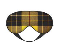 Yellow Gray Black Plaid Print Eye Mask Comfortable Eye Shade for Night Sleep Naps Home Travel Use