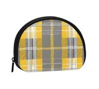 (Yellow Gray Black Plaid) Small Coin Purse Mini Wallet Zipper Coin Pouch Change Purse For Women Men， Portable Makeup Bags Cosmetic Pouch, Black, One Size, Casual