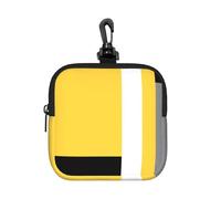 Yellow Gray Black White Block, Square Zipper Storage Bag, Neoprene Coin Purse, Small Wallets, Change Pouch, Change Purse