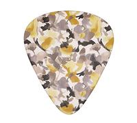 Yellow Gray Flower Guitar Plectrums Classical Triangle Bass Acoustic And Electric Guitar Plectrums For Guitarists 12 Pieces