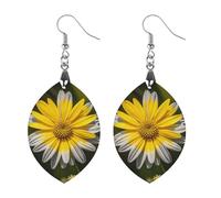 Yellow Gray Flower Wooden Earrings for Women, Vintage Elegant Wood Jewelry, Lightweight Earrings for Wedding, Party, Everyday Jewelry Gift, Star, Wood, wood