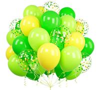 Yellow Green Balloons, Ousuga 60 pcs 12 Inch Matte Lime Green Yellow Confetti Latex Balloons Set for Girls Women Birthday Baby Bridal Shower Jungle Hawaii Dinosaur Wedding Engagement Party Decorations