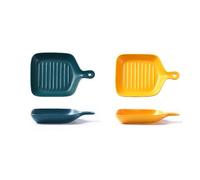 Yellow & Green Ceramic Bake & Serve Set - Colourful 2-Piece Oven-Safe Bakeware for Baking & Serving, Oven-to-Table Ceramic Casserole Gift Set