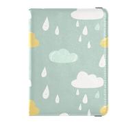 Yellow-green Cloud Leather passport holder for travel men for travel Vaccine Case Protector Cover Wallet Passport Holder for men Waterproof, Yellow-green cloud, One Size