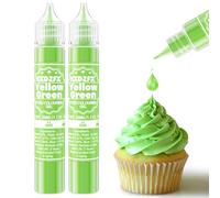 Yellow Green Food Colouring Gel - Concentrated Gel Food Colour for Baking, Cake Decorating, Candy, Macaron, Icing and Cooking - Neon Food Dye for Slime Making and DIY Crafts - 30ml×2 Bottles