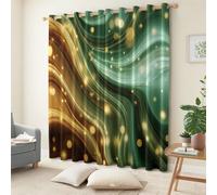 Yellow Green Kids Blackout Curtains 46 x 54 Inch, Abstract Marble With Gold Sequins Print Light-Blocking Thermal Curtains, Noise-Reducing Easy-Clean Drapes Perfect for Nursery Bedroom Playroom