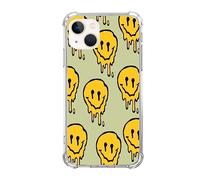 Yellow Green Melting Smile Face Phone Case Compatible with iPhone 14, Cute Trippy Smile Face Cover for Teens Men Women, Trendy Cool TPU Bumper Case Cover for iPhone 14