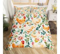 (Yellow Green Pink, Super King(No Comforter)) Homewish Cute Fox Animal Bedding Set For Kids Boys Girls,Woodland Wildlife Comforter Cover Double Pink Cherry Blossom Purple Butterfly Duvet Cover