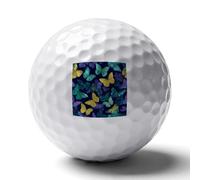 Yellow Green Purple Butterfly Novelty Golf Ball Personalised Printed Practice Balls Gifts for Men Women Golfers Father's Day