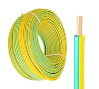 Yellow-green Single Core Solid Copper Wire 99.99% Pure Copper, Flame Retardant & Durable PVC Insulated Electrical Ground Wire for Home Wiring, DIY Projects & Power Distribution(160FT,0.5mm²)