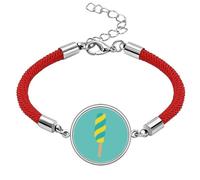 Yellow Green Spiral Sweet Ice Lucky Red String Bracelet Rope Bracelet Handmade