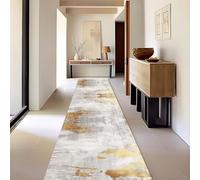 Yellow Grey Carpet Runner for Hallway, Extra Long Rug Runners 1m/150cm/2m/250cm/3m/350cm/4m/450cm/5m/550cm/6m Non Slip Washable Safe Rugs for Hall Kitchen Living Room(120×500cm/3.9ft×16.4ft)