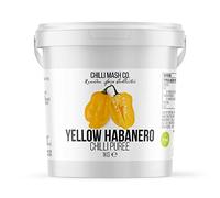 Yellow Habanero Chilli Puree 1kg - Chilli Mash Co - Vegan, Very Hot and Spicy Paste for Cooking Made with Yellow Habanero Chillies