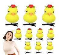 Yellow Hair Clip - Cartoon Duck Plush Hairpin Set,Soft Animal Hair Clips Hair Pins Fun Hair Accessories for Kids Women